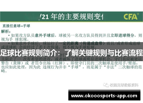 足球比赛规则简介：了解关键规则与比赛流程